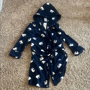 Kids Navy Blue Polar Bear Pajama Robe